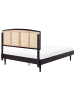 Beliani Doppelbett VARZY in Schwarz/Braun - (W) 165 x (H) 149 x (L) 204 cm