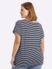 sheego Kurzarm-Shirt in tiefblau-weiß-gestreift