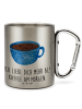 Mr. & Mrs. Panda Edelstahl-Thermobecher Kaffee Tasse mit Spruch in Silber