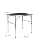 relaxdays Campingtisch in Schwarz - (B)75 x (H)70 x (T)55 cm
