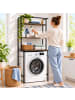 relaxdays Waschmaschinenschrank in Braun/ Schwarz - (B)66 x (H)161 x (T)40 cm