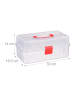 relaxdays Aufbewahrungsbox in Transparent/ Rot - (B)33 x (H)14 x (T)19,5 cm