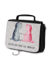 Mr. & Mrs. Panda Schminktasche Axolotl Liebe mit Spruch in Grau Pastell