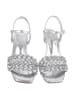 Ital-Design High-Heel Sandalette in Silber