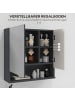 Kleankin Spiegelschrank-55L x 17B x 55H cm-Grau