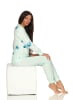 NORMANN Pyjama Schlafanzug langarm Bündchen und Blumenprint - 48683 in helltürkis