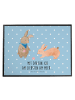 Mr. & Mrs. Panda Schreibmatte Hasen Muschel mit Spruch in Blau Pastell