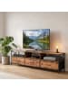 relaxdays TV Lowboard in Braun/ Schwarz - (B)170 x (H)50 x (T)40 cm
