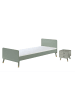 58 aufm Kessel BETT mit Nachtkommode Kamillah aus MDF in Olive Grün