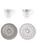 VOLA Set " First.Platin Kaffeetassen " in Muster 002 + 004