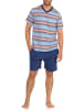 NORMANN Pyjama Shorty kurzarm Schlafanzug Streifen - 53269 in hellblau