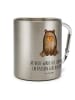 Mr. & Mrs. Panda Kaffeebecher Bär sitzend mit Spruch in Silber
