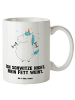 Mr. & Mrs. Panda Steinguttasse Einhorn Fitness mit Spruch in Weiß