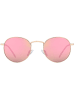 styleBREAKER Sonnenbrille in Gold / Pink verspiegelt