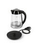 Gourmet Maxx Glas-Wasserkocher LED-Farbwechsel 1,7l 2200W schwarz/Edelstahl Schwarz