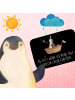 Mr. & Mrs. Panda Badematte Pinguin Angelboot mit Spruch in Schwarz