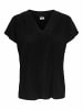 JACQUELINE de YONG Bluse Regular Fit V-Ausschnitt Kurzarm Basic in Schwarz