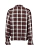 Zero  Karo-Bluse mit Stehkragen in Brown/Beige