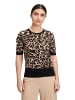 Betty Barclay Feinstrickpullover mit Animalprint in Schwarz/Beige
