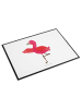Mr. & Mrs. Panda Schreibtischunterlage Flamingo Yoga ohne Spruch in Weiß
