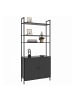 relaxdays Bücherregal in Schwarz - (B)60 x (H)159,5 x (T)24 cm