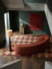 KADIMA DESIGN Naturfaser-Teppich Handgewebt BAIN Rauten Muster Wohnzimmer Modern in Terrakotta