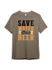 PAULGOS Herren T-Shirt, Save Water drink Beer in Sand