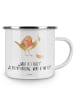 Mr. & Mrs. Panda Camping Emaille Tasse Rotkehlchen Federn mit Sp... in Weiß