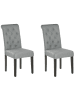Beliani 2er-Set Esszimmerstuhl VELVA in Grau/Schwarz