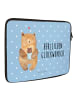 Mr. & Mrs. Panda Laptop Tasche Bär Baby mit Spruch in Blau Pastell
