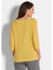 GOLDNER Kurzgröße:  Strickpullover Halbarm Baumwollpullover mit Struktur in honig