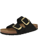 Birkenstock Sandale Arizona Big Buckle Nubukleder schmal in schwarz