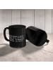 Mr. & Mrs. Panda Kaffeebecher Spruch Wassermann Logik mit Spruch in Schwarz
