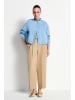 Rich & Royal Cotton Barrel Pants with Pleats in Caffee Latte
