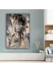 MuchoWow Leinwand bilder Abstrakte Kunst gold grau (BxH)
