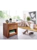 FineBuy Nachttisch in Braun / Sheesham / 40x30x40