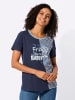 WITT WEIDEN Rundhals-Shirt in marine-himmelblau-bedruckt