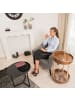 relaxdays Beistelltisch in Schwarz - (H)51 x Ø 50 cm