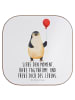 Mr. & Mrs. Panda Bierdeckel Pinguin Luftballon mit Spruch in Weiß