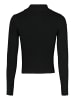 Hailys Dünner Feinstrick Pullover Half-Zip Stehkragen Sweater FLORA in Schwarz