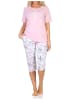 NORMANN Capri Schlafanzug kurzarm floraler Print in rosa