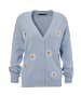 Aniston CASUAL Strickjacke in hellblau-weiß-gelb