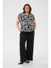 KAFFE curve Bluse kurzarm KCami Loose fit in Black Deep/Chalk Paisley