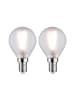 paulmann LED Fil 2er Tropfen 250lm E14 2700K matt 3W G