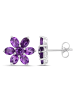 Rafaela Donata Ohrringe Blume Sterling Silber Amethyst in silber