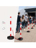 relaxdays 10 x Absperrpfosten in Rot / Weiß - (B)28 x (H)82 x (T)28 cm