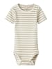 name it Kurzarm Body 3er-Set Gestreift Rundhals Bequem in Beige