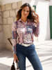 WITT WEIDEN Poloshirt in burgund-violett-bedruckt