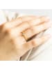 Luxenter Ring aus 925er Sterlingsilber mit glänzendem Zirkonia, 18K Gelbgold-Finish