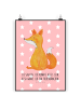 Mr. & Mrs. Panda Print Einhorn Fuchs mit Spruch in Rot Pastell